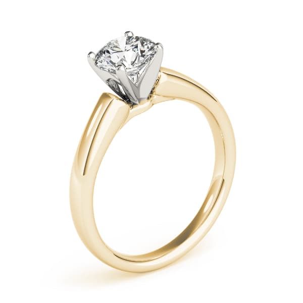 Solitaire Engagement Ring, style 83625, Top view in yellow gold