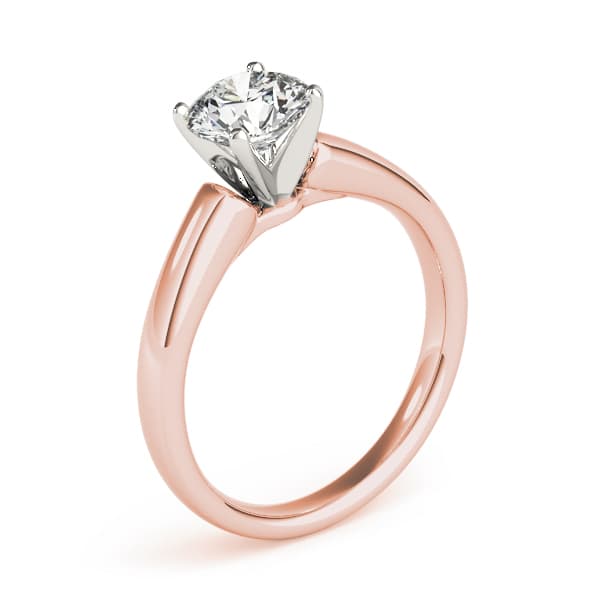 Solitaire Engagement Ring, style 83625, Top view in rose gold