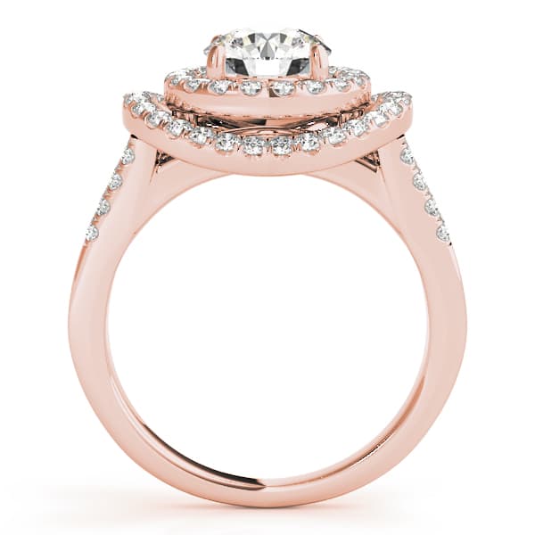 Halo Round Engagement Ring, style 83626, Side view in rose gold