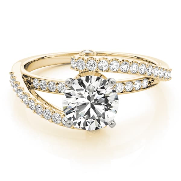 Bypass Split Shank Engagement Ring, style 83629, On hand view in yellow gold