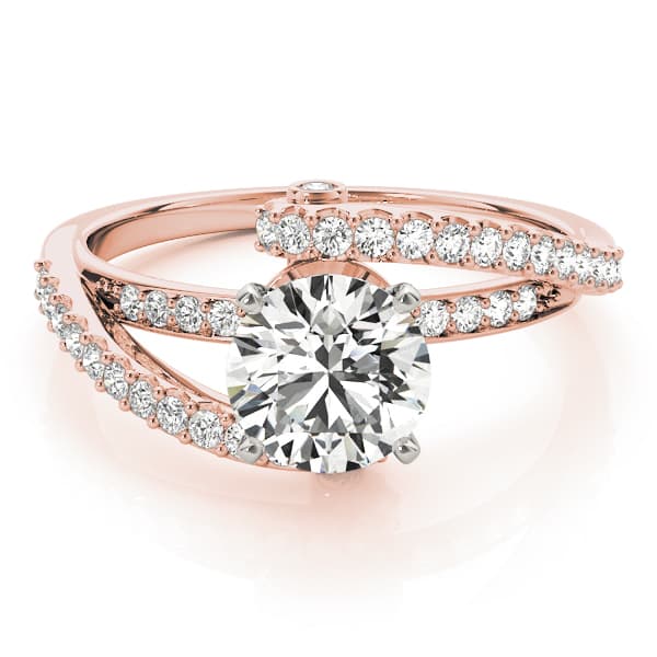 Bypass Split Shank Engagement Ring, style 83629, On hand view in rose gold
