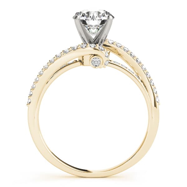 Bypass Split Shank Engagement Ring, style 83629, Side view in yellow gold