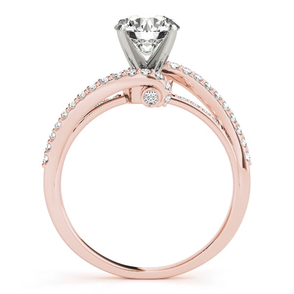Bypass Split Shank Engagement Ring, style 83629, Side view in rose gold