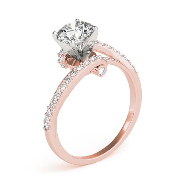 Bypass Split Shank Engagement Ring, style 83629, Top view in rose gold
