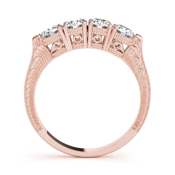 Prong Set Wedding Band (0.72 ct. tw.), Side view in rose gold