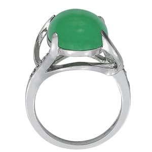 Oval Color Ring (0.09 ct. tw.), Side view in white gold or platinum