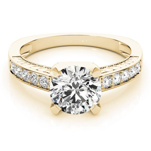 Channel Set Single Row Engagement Ring, style 83646, On hand view in yellow gold