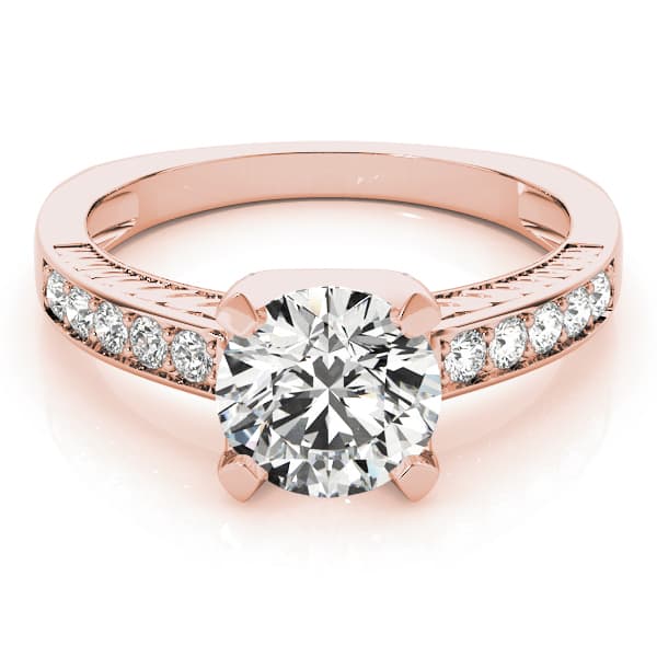 Channel Set Single Row Engagement Ring, style 83646, On hand view in rose gold