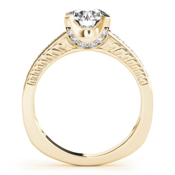 Channel Set Single Row Engagement Ring, style 83646, Side view in yellow gold
