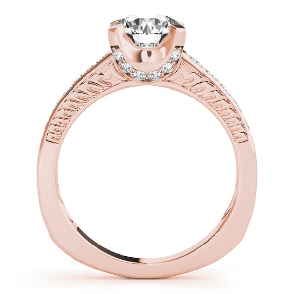 Channel Set Single Row Engagement Ring, style 83646, Side view in rose gold