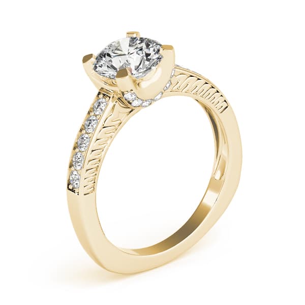 Channel Set Single Row Engagement Ring, style 83646, Top view in yellow gold