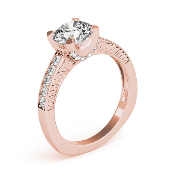 Channel Set Single Row Engagement Ring, style 83646, Top view in rose gold