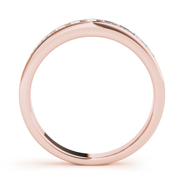 Channel Set Fancy Shape Wedding Rings (1/3 ct. tw.), Side view in rose gold