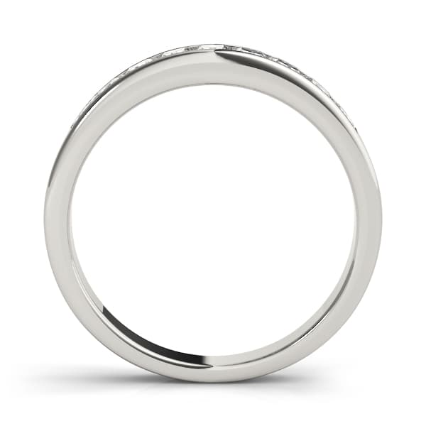 Channel Set Fancy Shape Wedding Rings (0.16 ct. tw.), Side view in white gold or platinum
