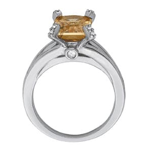 Emerald Gemstone Ring (0.08 ct. tw.), Side view in white gold or platinum