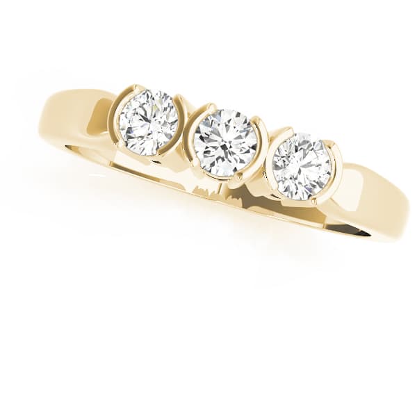 Bezel Set Wedding Band (3/8 ct. tw.), Front view in yellow gold