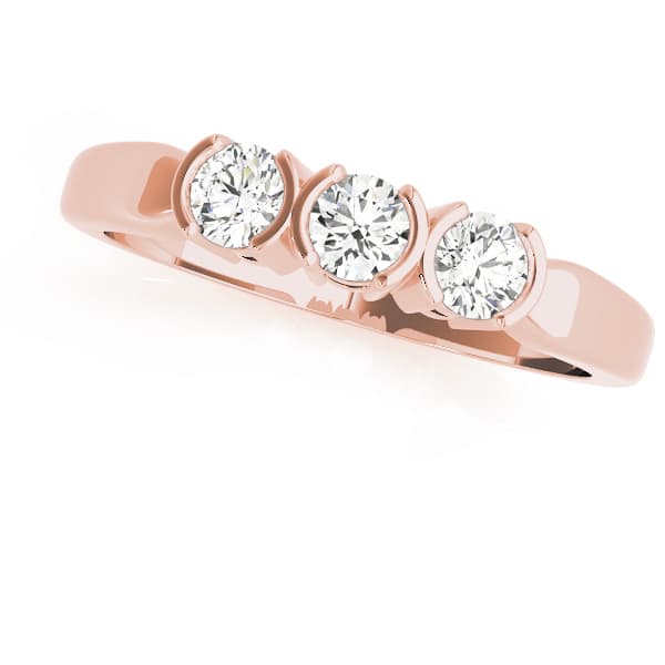 Bezel Set Wedding Band (3/8 ct. tw.), Front view in rose gold
