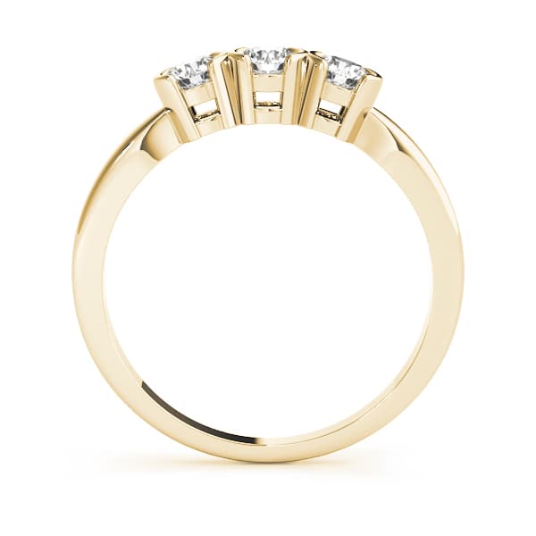 Bezel Set Wedding Band (3/8 ct. tw.), Side view in yellow gold