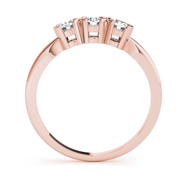Bezel Set Wedding Band (3/8 ct. tw.), Side view in rose gold