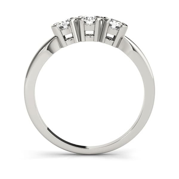 Bezel Set Wedding Band (3/8 ct. tw.), Side view in white gold or platinum