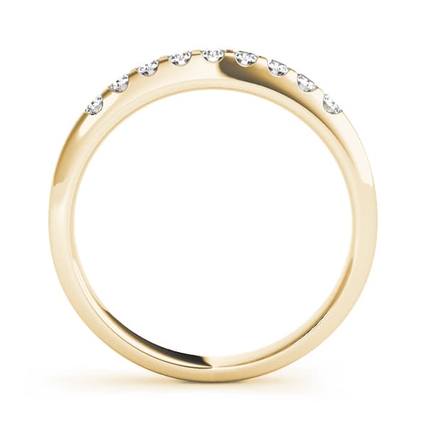 Straight Shared Prong Wedding Band (4 ct. tw.), Side view in yellow gold