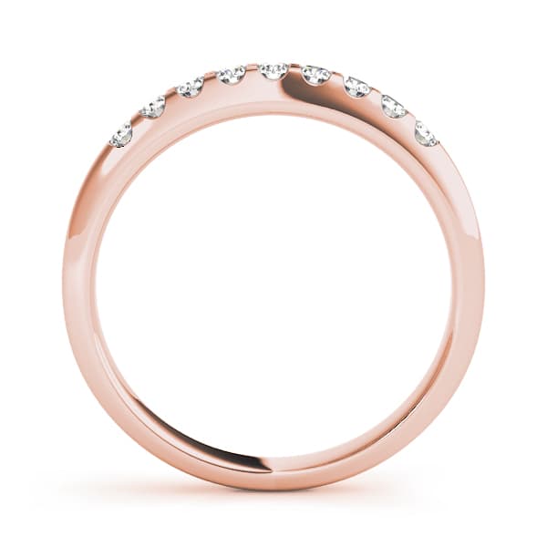 Straight Shared Prong Wedding Band (2 ct. tw.), Side view in rose gold