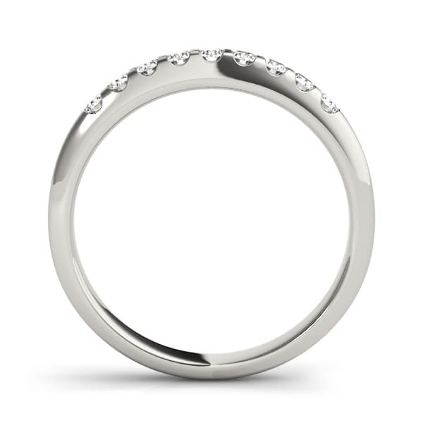 Straight Shared Prong Wedding Band (4 ct. tw.), Side view in white gold or platinum