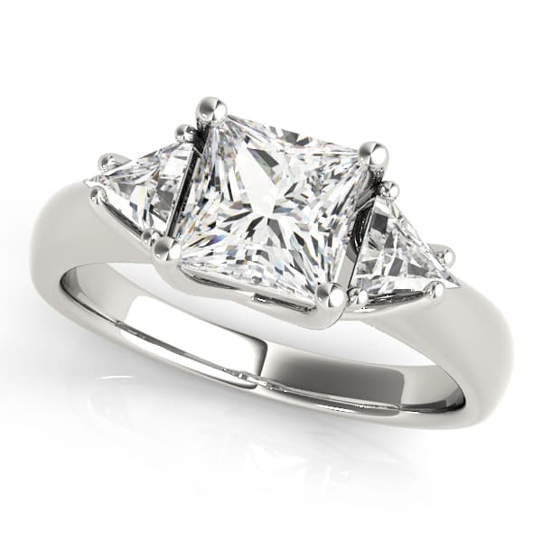 3-Stone Princess-Cut Trellis Engagement Rings — style 83667 in 10k White Gold