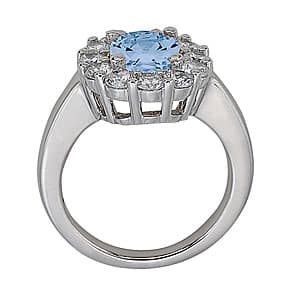 Oval Gemstone Ring (1.2 ct. tw.), Side view in white gold or platinum