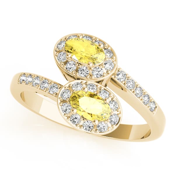 Oval Gemstone Ring (0.22 ct. tw.), Front view in yellow gold