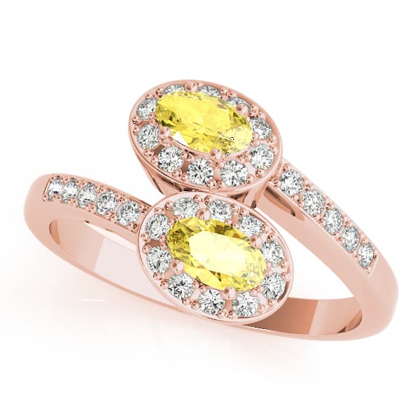 Oval Gemstone Ring (0.22 ct. tw.), Front view in rose gold