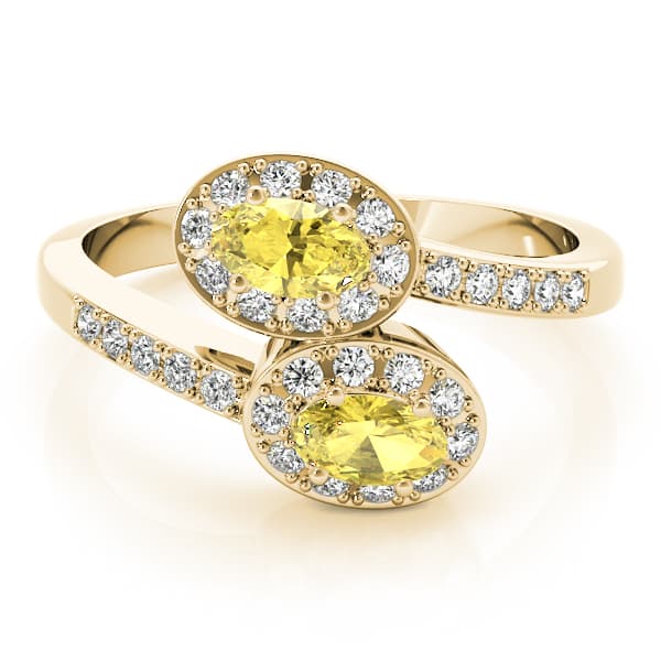 Oval Gemstone Ring (0.22 ct. tw.), On hand view in yellow gold