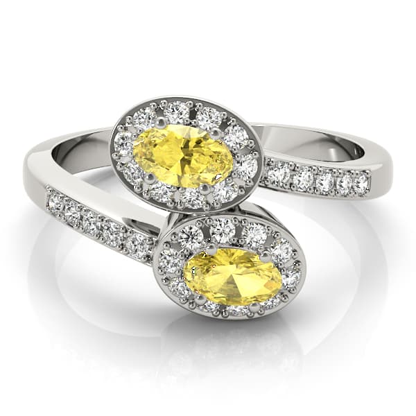 Oval Gemstone Ring (0.22 ct. tw.), On hand view in white gold or platinum