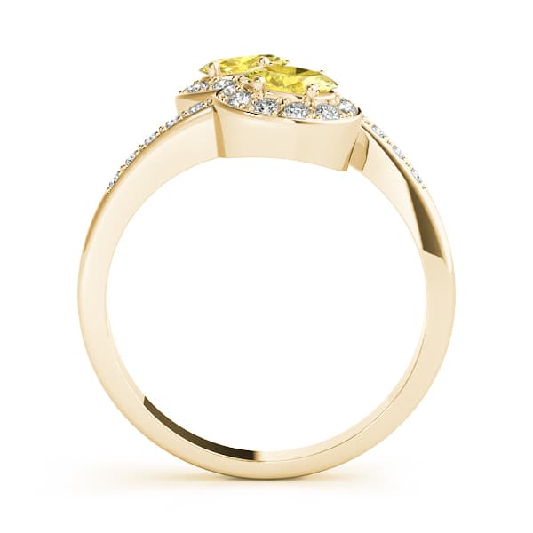 Oval Gemstone Ring (0.22 ct. tw.), Side view in yellow gold