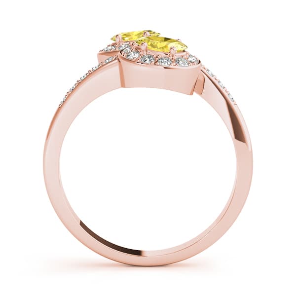 Oval Gemstone Ring (0.22 ct. tw.), Side view in rose gold