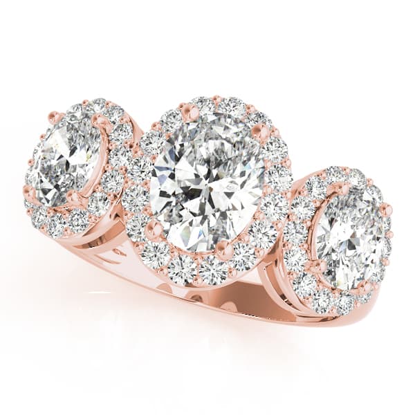 Oval Gemstone Ring, style 83683, Front view in rose gold