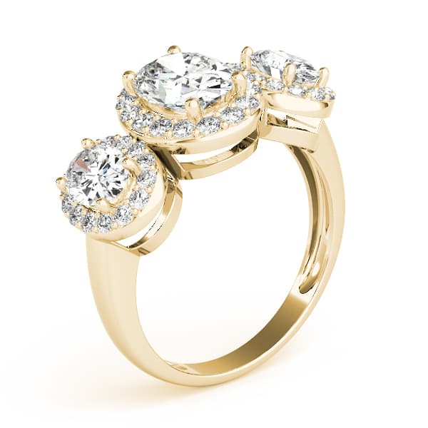 Oval Gemstone Ring, style 83683, Angle view in yellow gold