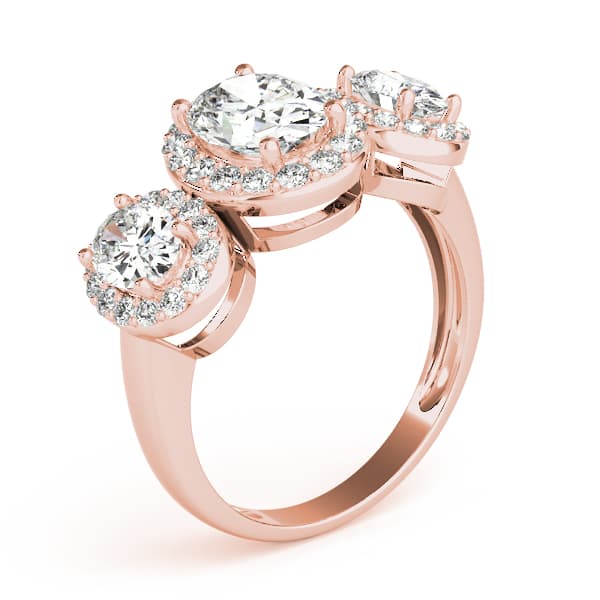 Oval Gemstone Ring, style 83683, Angle view in rose gold