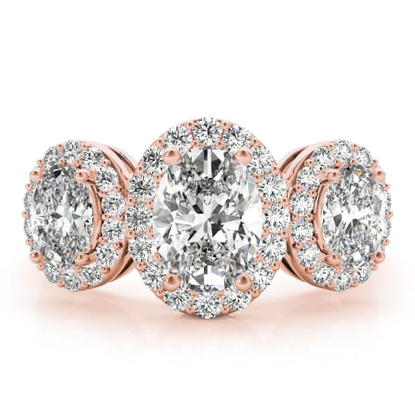 Oval Gemstone Ring, style 83683, On hand view in rose gold