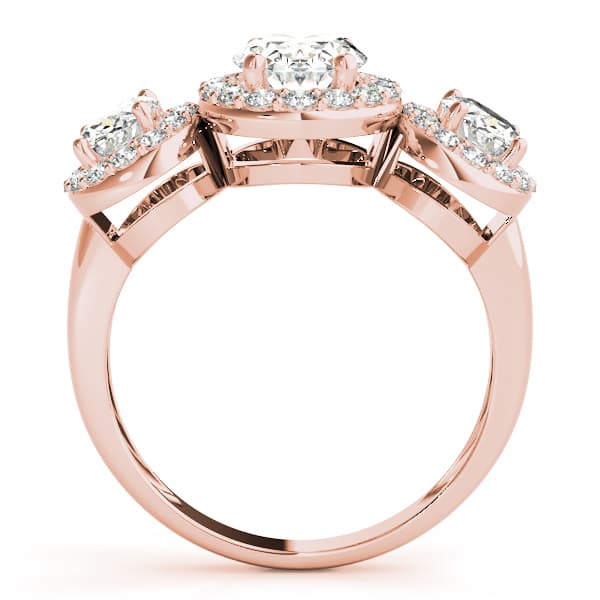 Oval Gemstone Ring, style 83683, Side view in rose gold