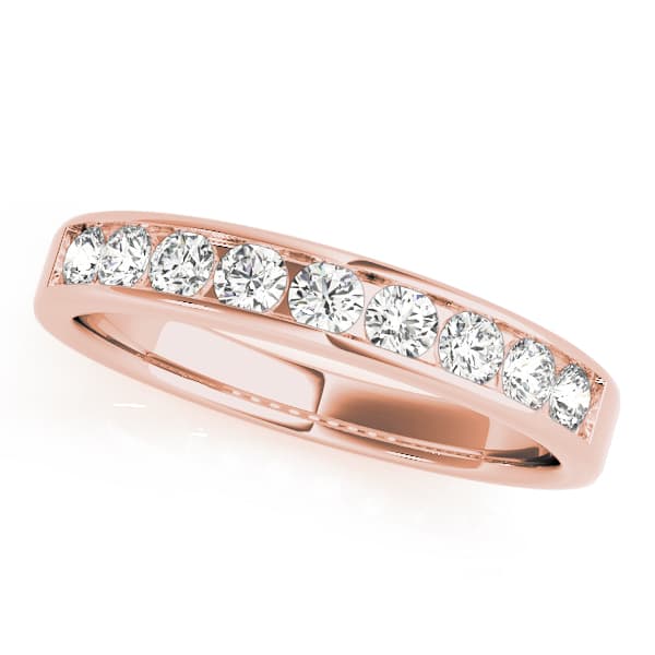 Straight Band (0.45 ct. tw.), Front view in rose gold