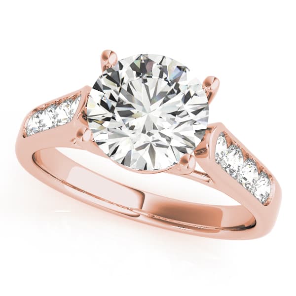 Channel Set Trellis Engagement Ring, style 83686, Front view in rose gold