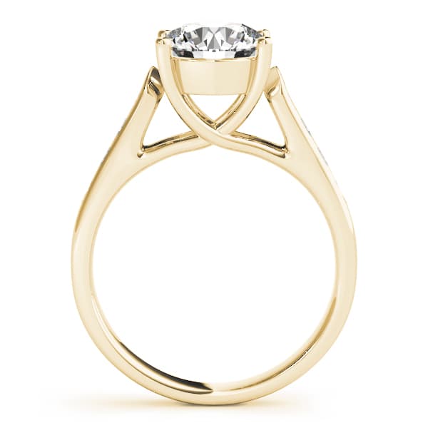 Channel Set Trellis Engagement Ring, style 83686, Side view in yellow gold