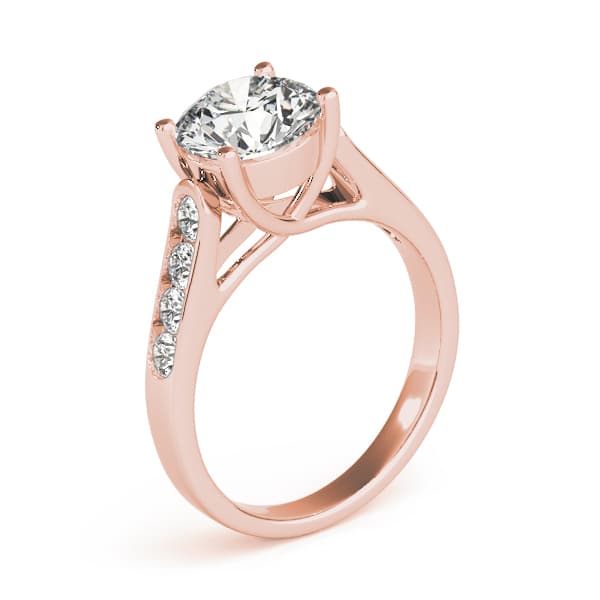Channel Set Trellis Engagement Ring, style 83686, Top view in rose gold