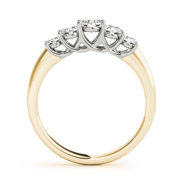 Prong Set Trellis Wedding Band (5/8 ct. tw.), Side view in yellow gold