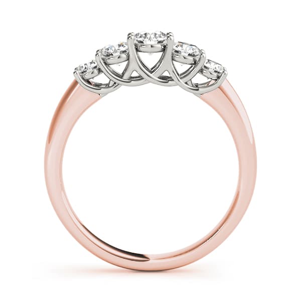 Prong Set Trellis Wedding Band (1/3 ct. tw.), Side view in rose gold