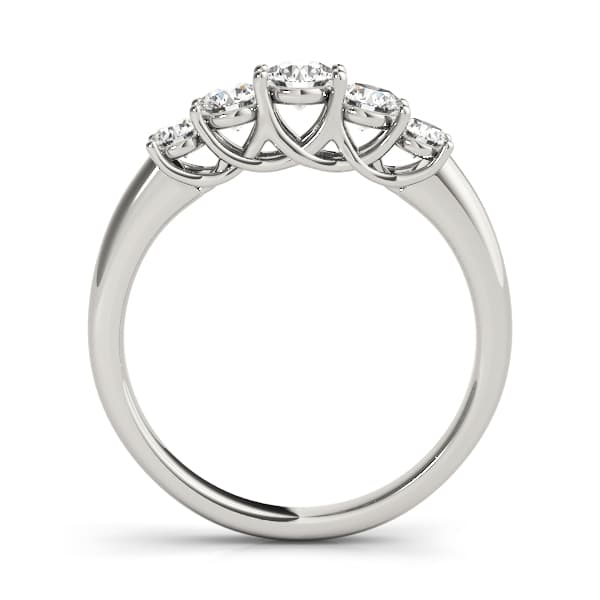 Prong Set Trellis Wedding Band (0.54 ct. tw.), Side view in white gold or platinum