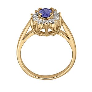 Oval Gemstone Ring (0.4 ct. tw.), Side view in white gold or platinum