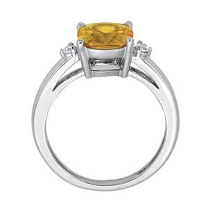 Cushion Cut Color Fashion Ring (0.06 ct. tw.), Side view in white gold or platinum