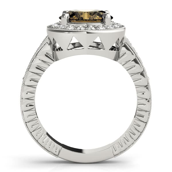 9x7 Center (0.43 ct. tw.), Side view in white gold or platinum